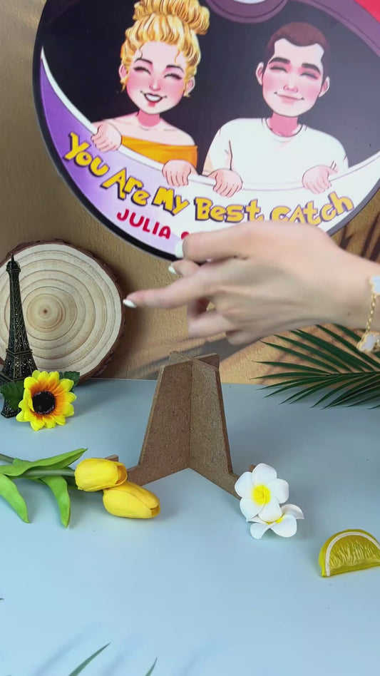 My Best Catch - Personalized Monster Trainer Round Wood Sign