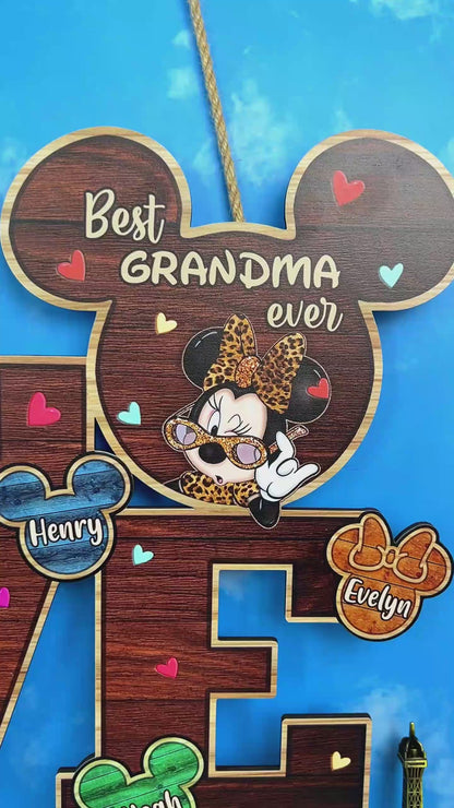 Love - Personalized Mother's Day Grandma Wood Sign