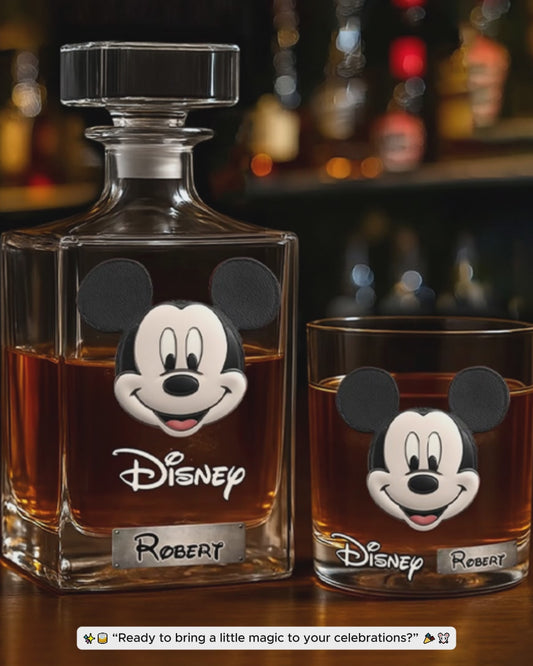 Dream Magic Custom Name - Personalized Mouse Whiskey Decanter Set