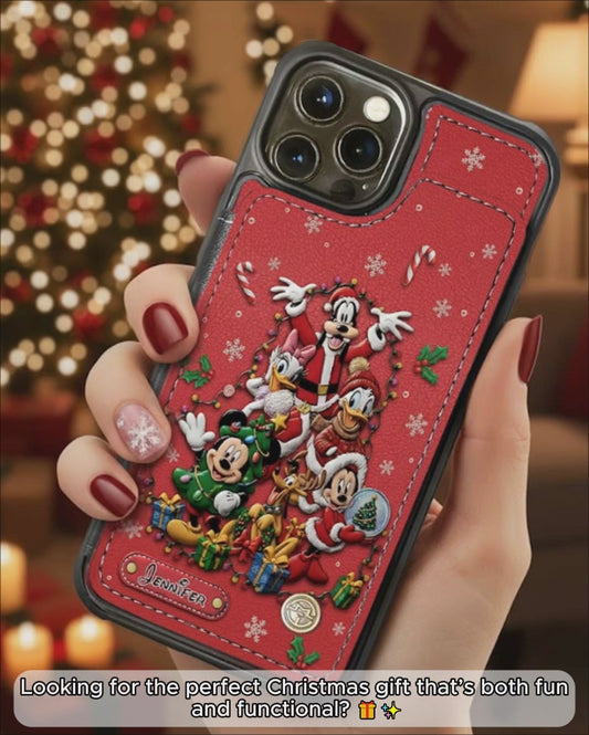 Merry Christmas - Personalized Mouse Fully Printed Wallet Phone Case