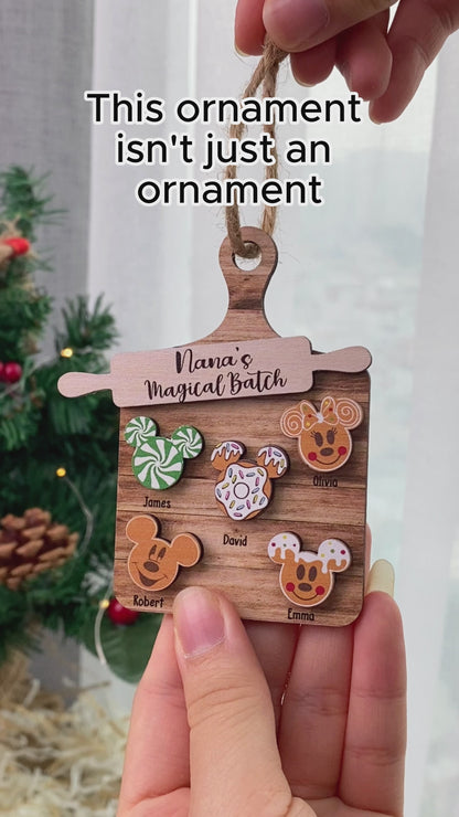 Nana's Magical Batch - Personalized Grandma 2 Layered Piece Ornament