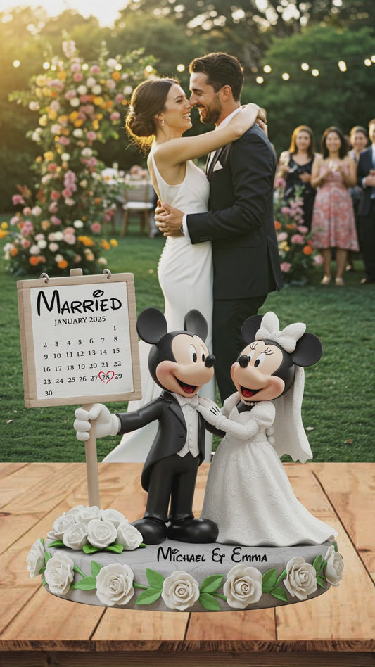 Happy Anniversary Mouse Couple - Personalized Mouse Custom Shaped Acrylic Plaque