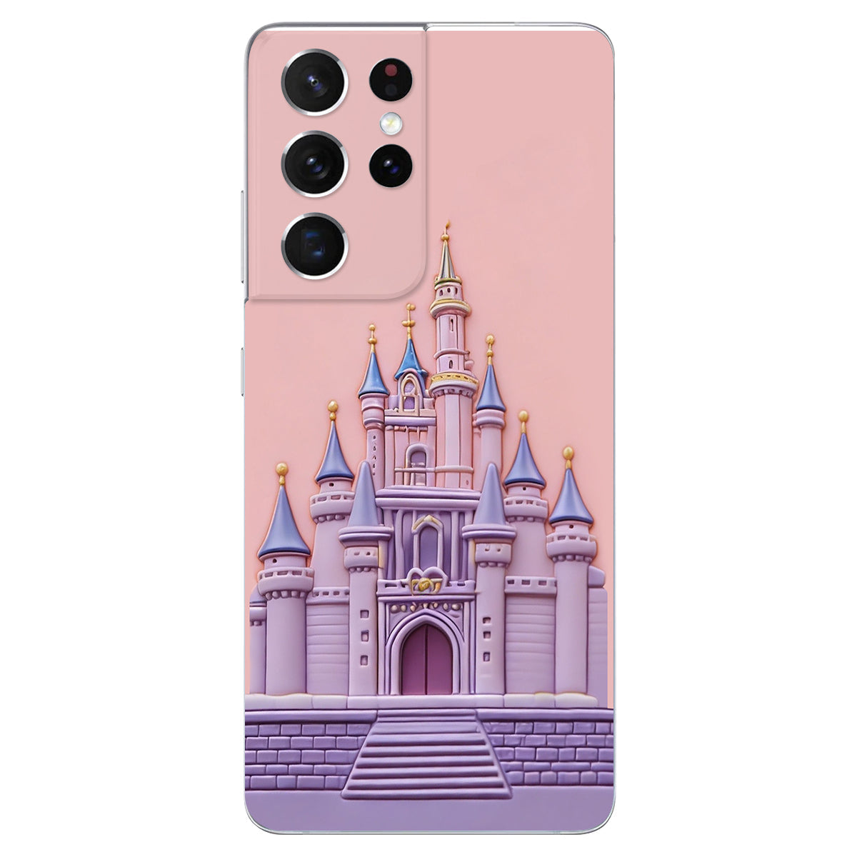 Magical Castle Friends Leather Phone Case & Charm Set - Personalized Mouse 3D Embossed Leather Phone Case