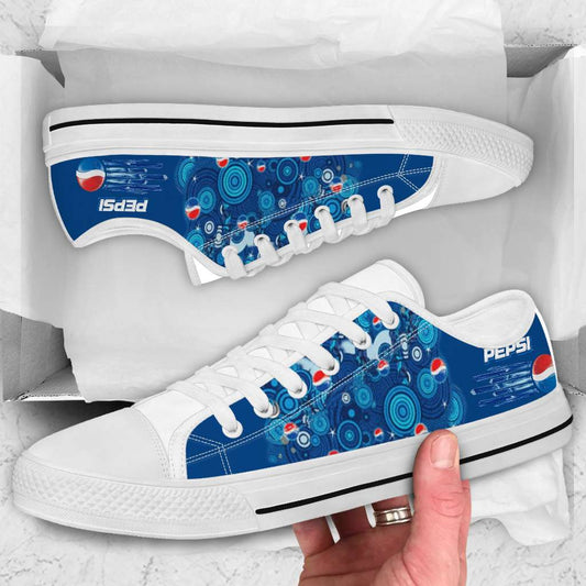 Peace Love - Blue Soft Drink Low Top Shoes 0223