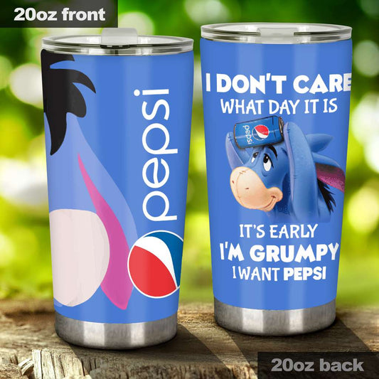 It's Early I'm Grumpy Blue Soft Drink Tumbler 0223