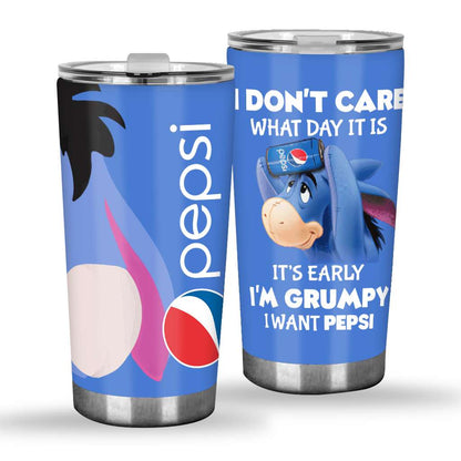 It's Early I'm Grumpy Blue Soft Drink Tumbler 0223