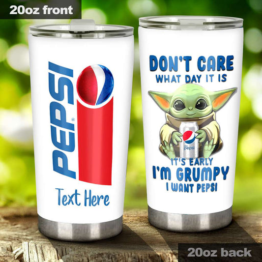 It's Early I'm Grumpy - Personalized Blue Soft Drink Tumbler 0223