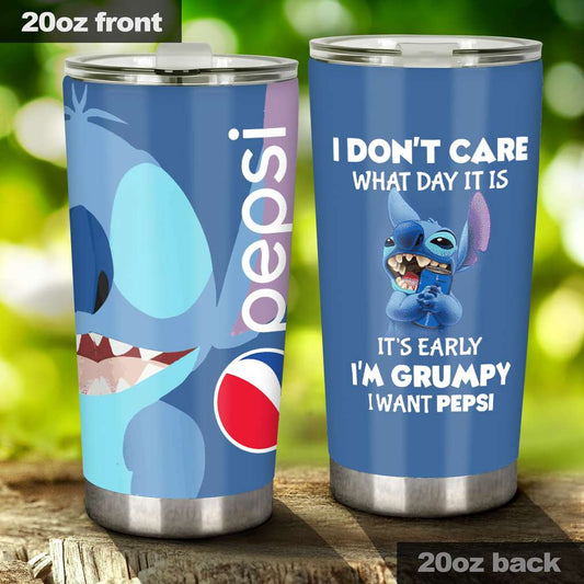 It's Early I'm Grumpy - Blue Soft Drink Tumbler 0323