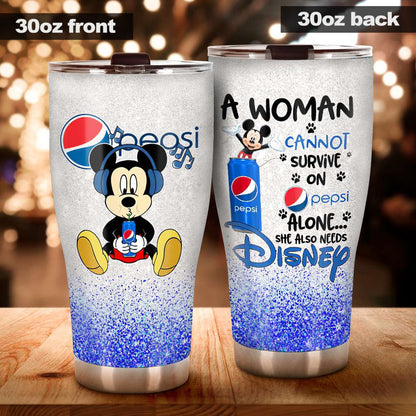 Survive On - Blue Soft Drink Tumbler 0323