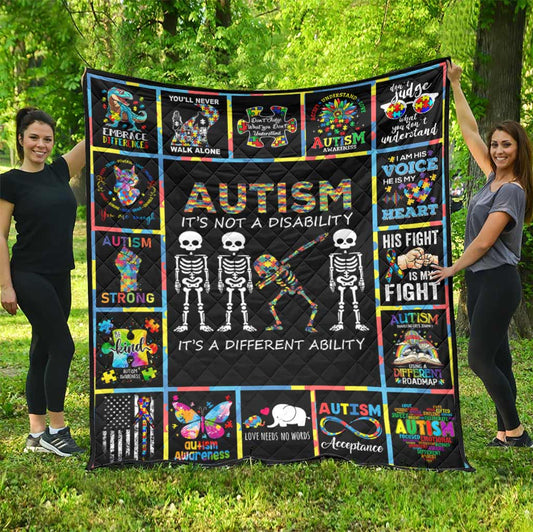 Autism It's Is Not Disability - Autism Awareness Quilt