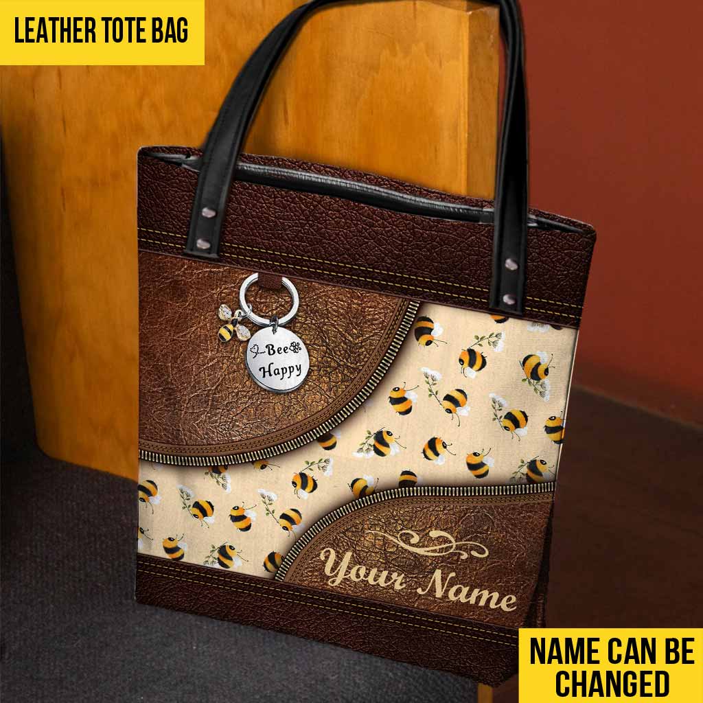 Bee Happy Personalized Tote Bag