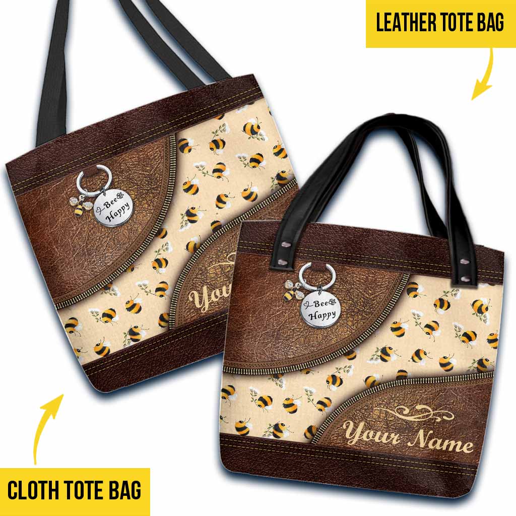 Bee Happy Personalized Tote Bag