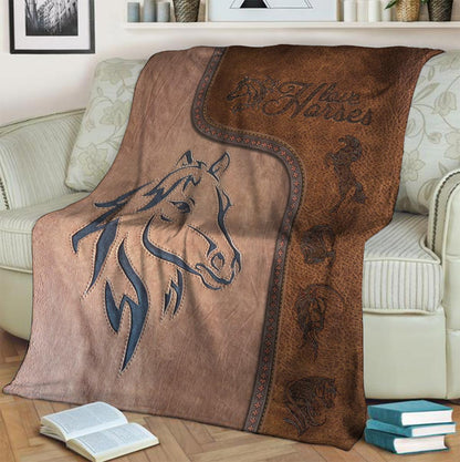 Love Horses Leather Pattern Print Horse Blanket 0622