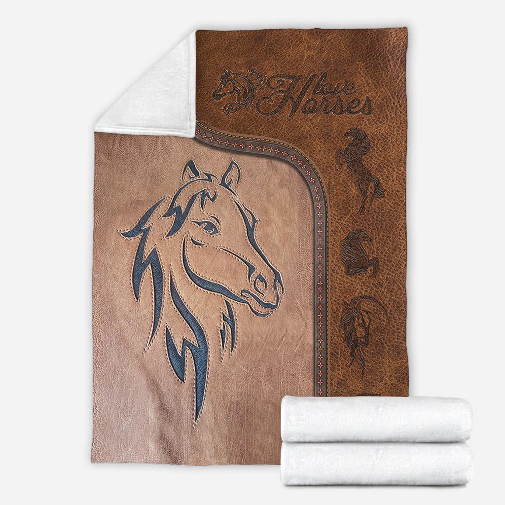 Love Horses Leather Pattern Print Horse Blanket 0622