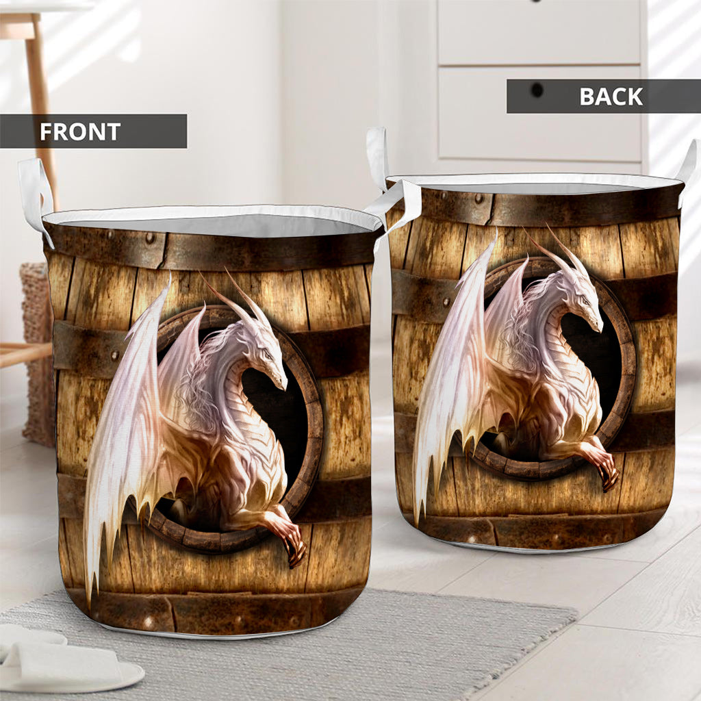 Dragon Wood Pattern Print Dragon Laundry Basket 0622