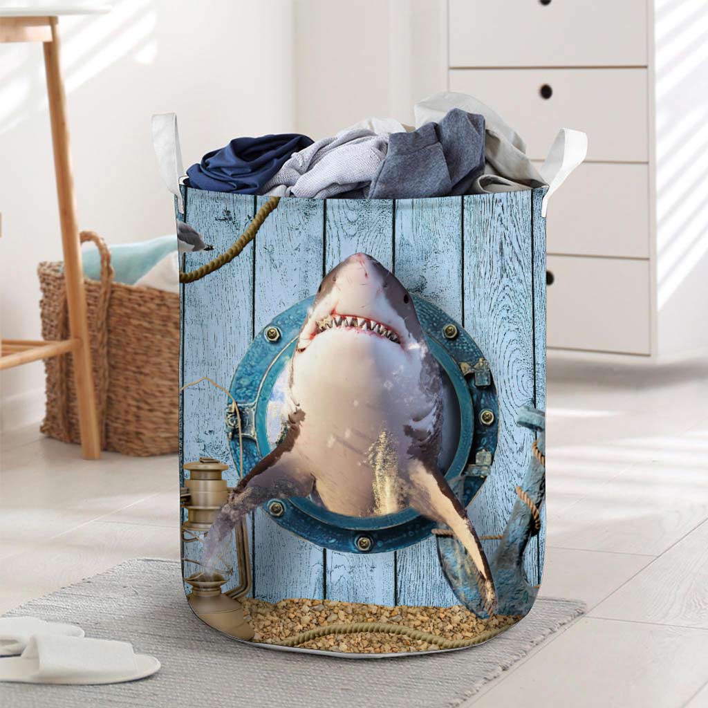 Ocean King Shark Laundry Basket 0622