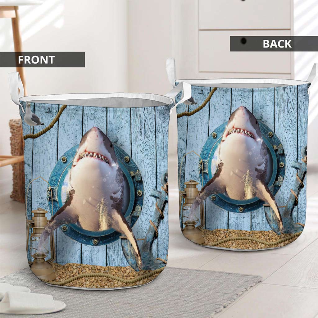 Ocean King Shark Laundry Basket 0622