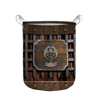 Hammer Metal Pattern Print Viking Laundry Basket 0622