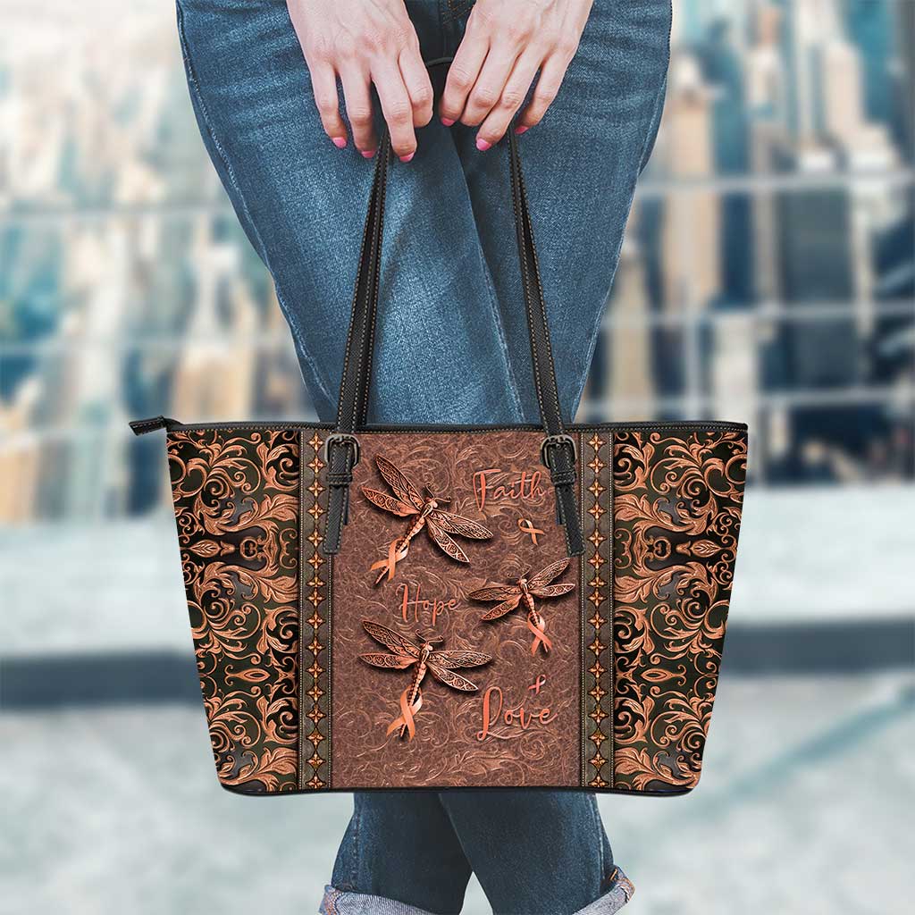 Faith Hope Love Multiple Sclerosis Awareness Leather Bag 0622