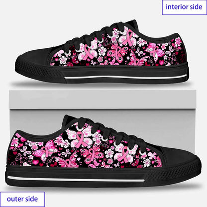 Butterflies Breast Cancer Awareness Low Top Shoes 0622