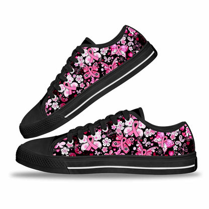 Butterflies Breast Cancer Awareness Low Top Shoes 0622