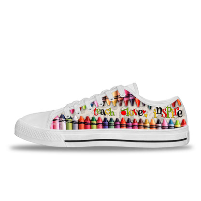 Teach Love Inspire Teacher Low Top Shoes 0622