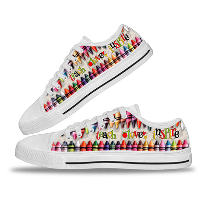 Teach Love Inspire Teacher Low Top Shoes 0622