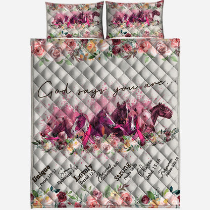 God Says You Are Breast Cancer Awareness  Quilt Set 0622