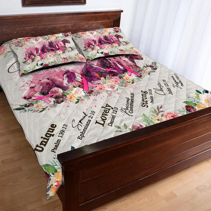 God Says You Are Breast Cancer Awareness  Quilt Set 0622