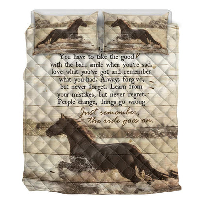 This Ride Called Life Horse Quilt Set 0622