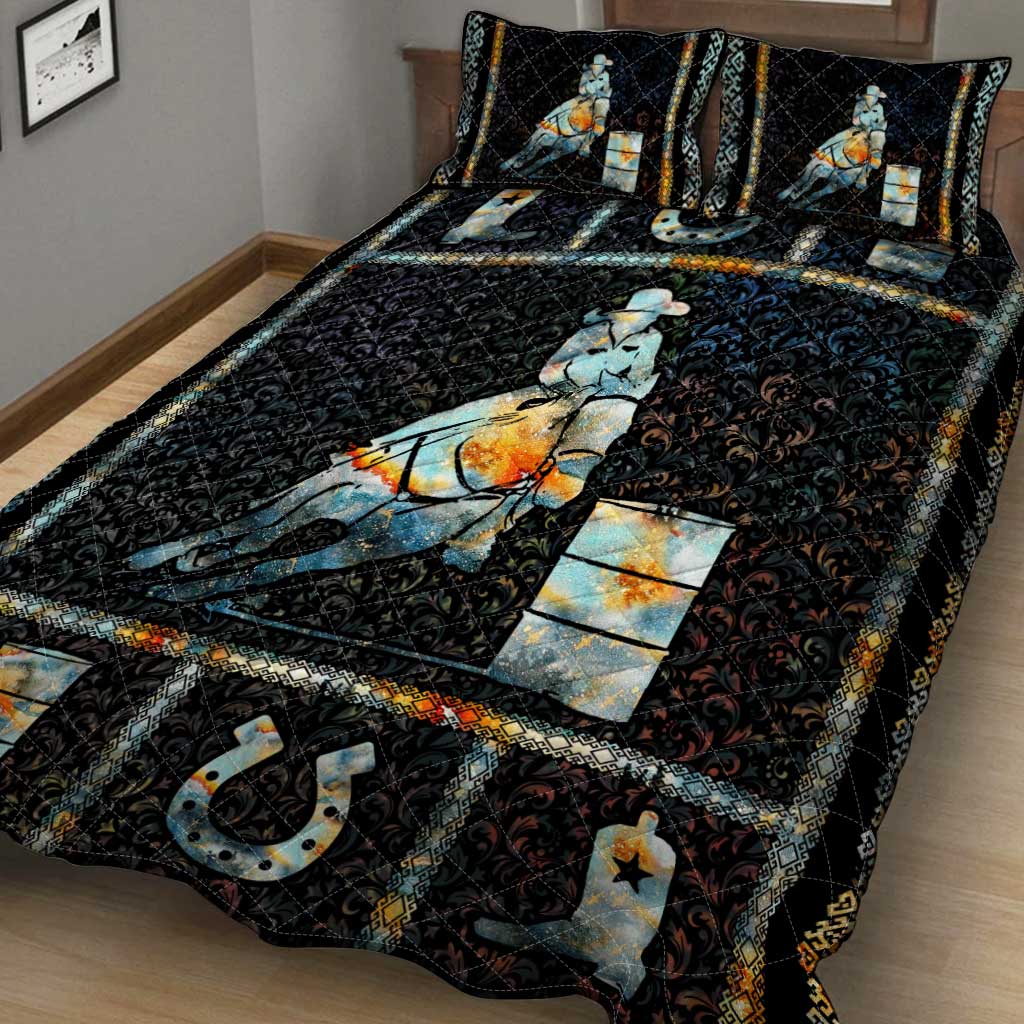 Horse Barrel Racing Horse  Quilt Set 0622