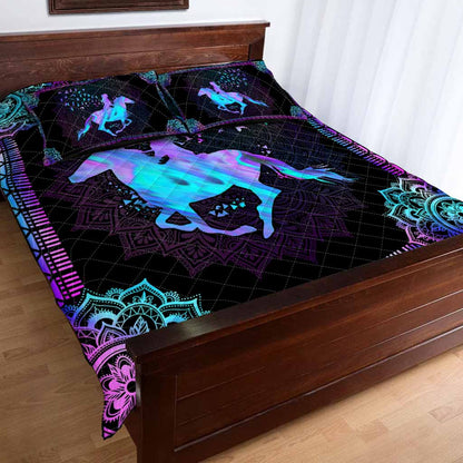 Hologram Horse Riding Horse  Quilt Set 0622