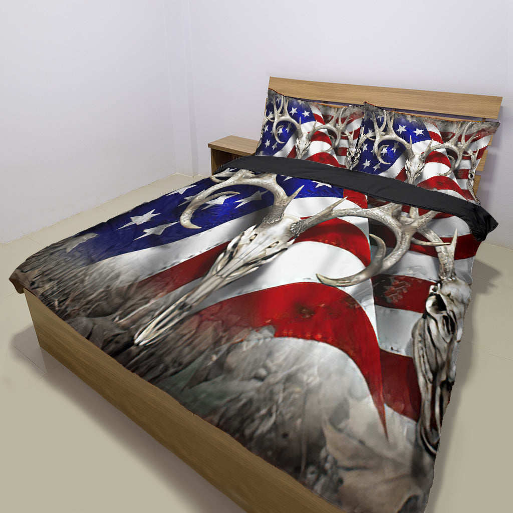 Hunting American Flag Hunting Quilt Set 0622