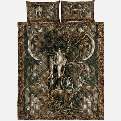 Deer Skull Hunting  Quilt Set 0622