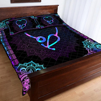 Nurse Hologram Mandala Nurse Quilt Set 0622