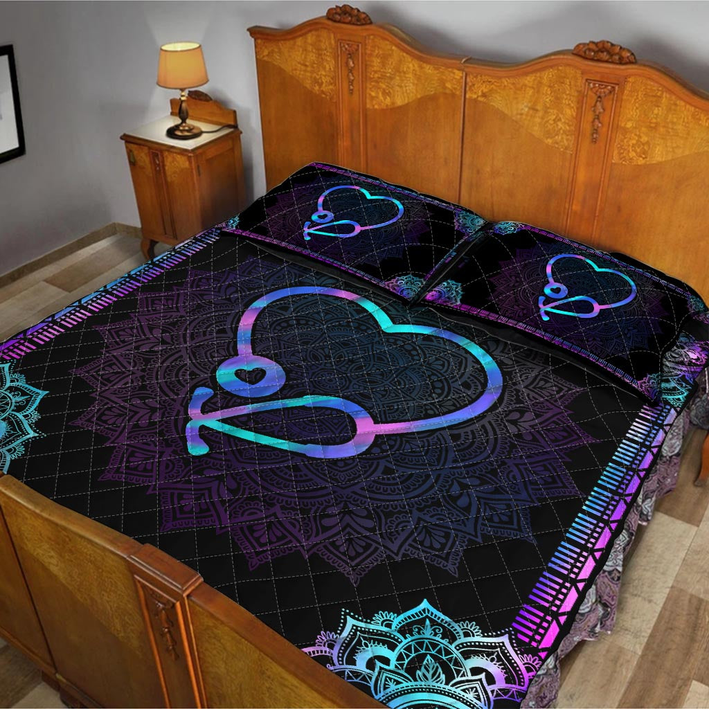 Nurse Hologram Mandala Nurse Quilt Set 0622