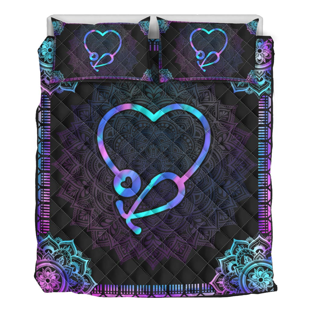 Nurse Hologram Mandala Nurse Quilt Set 0622