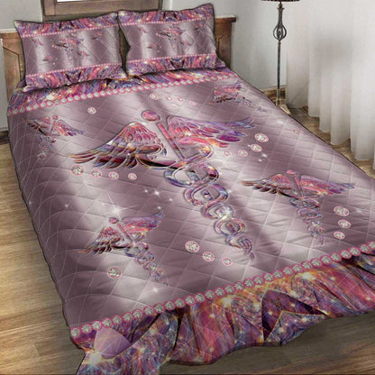 Nurse Life Metal Pattern Print Nurse Quilt Set 0622