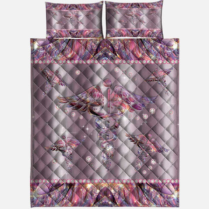 Nurse Life Metal Pattern Print Nurse Quilt Set 0622