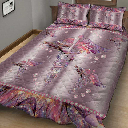 Nurse Life Metal Pattern Print Nurse Quilt Set 0622