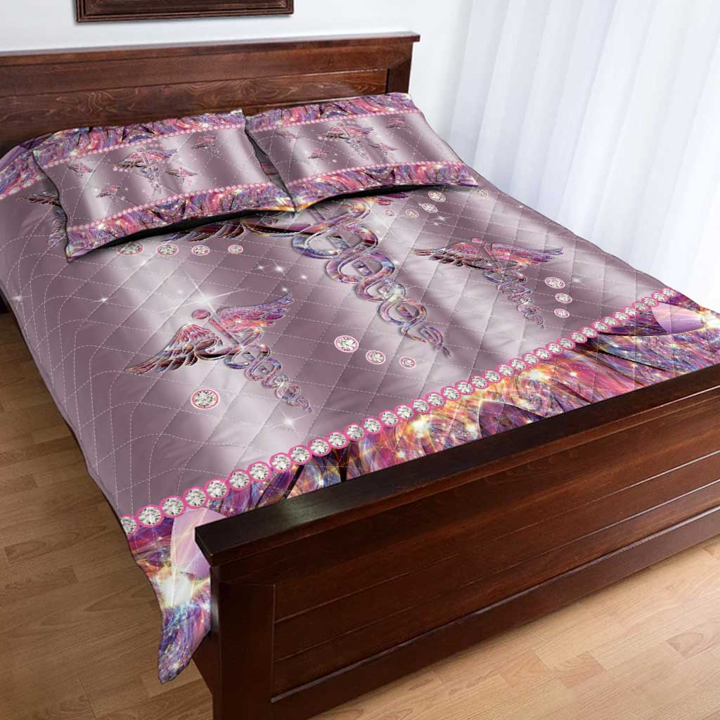 Nurse Life Metal Pattern Print Nurse Quilt Set 0622