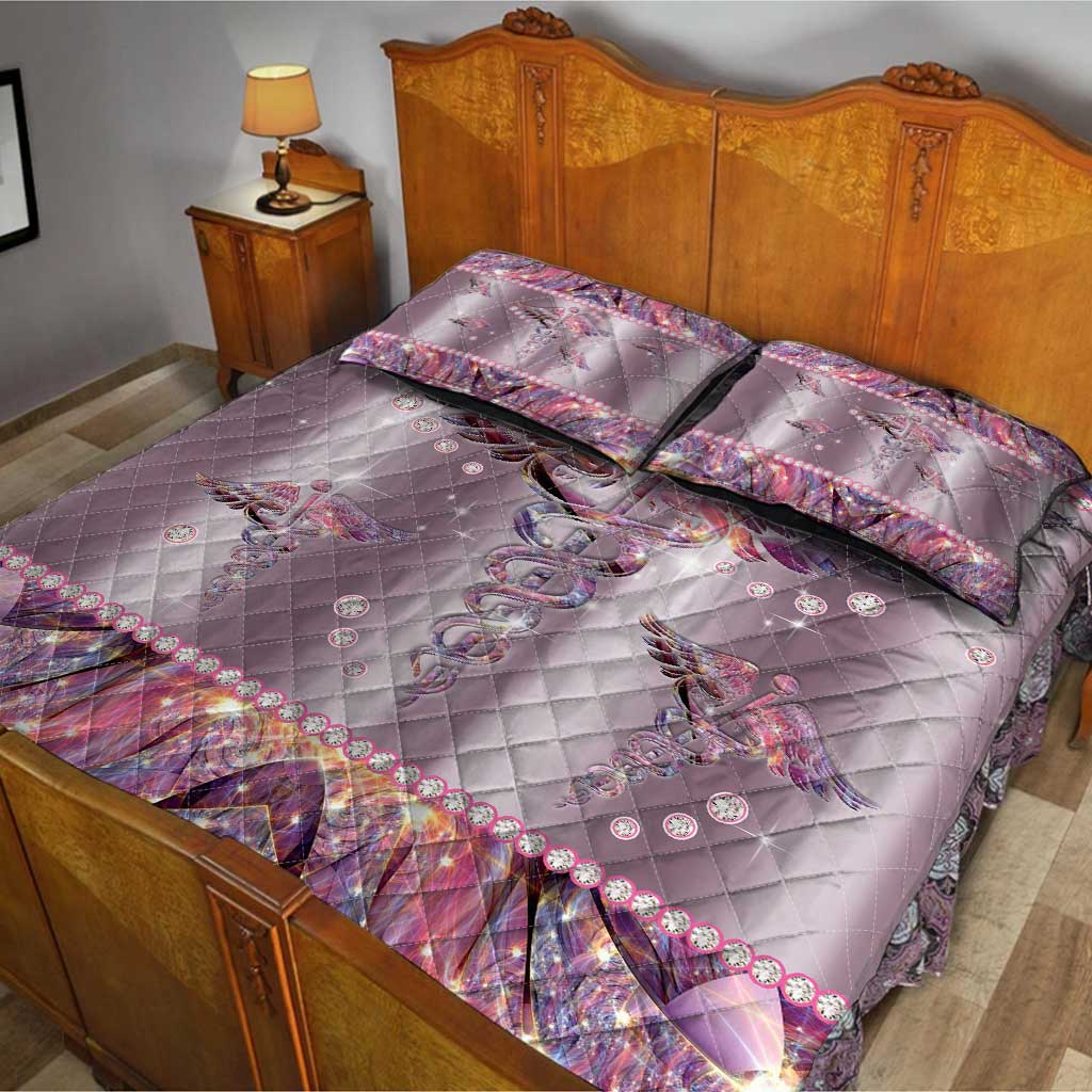 Nurse Life Metal Pattern Print Nurse Quilt Set 0622