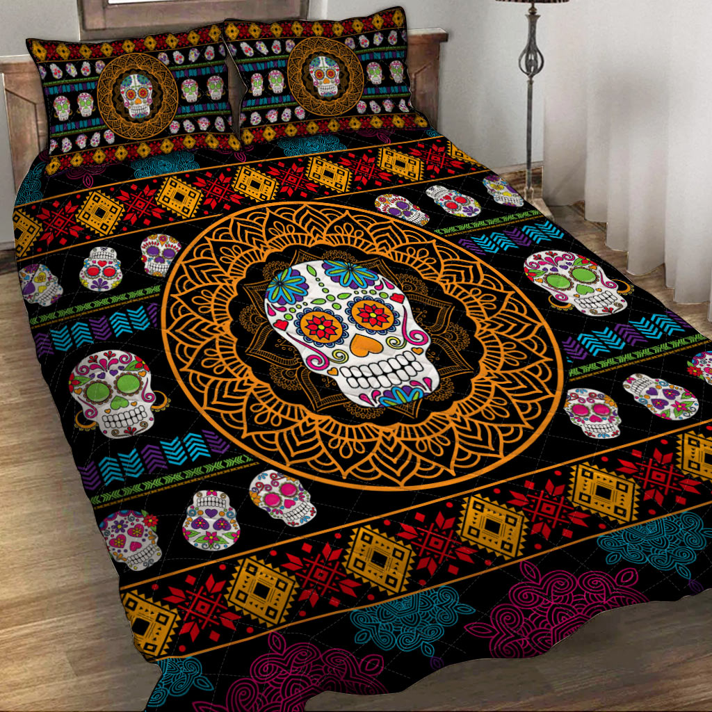 Sugar Skulls Skull Quilt Set 0622