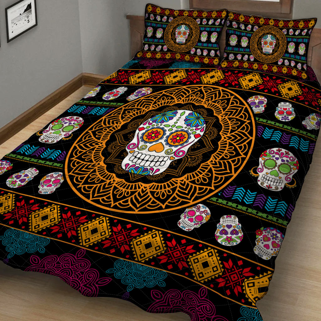 Sugar Skulls Skull Quilt Set 0622
