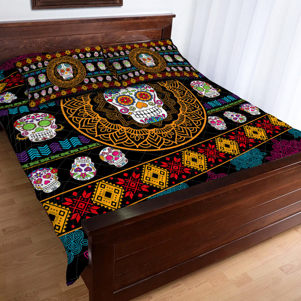 Sugar Skulls Skull Quilt Set 0622