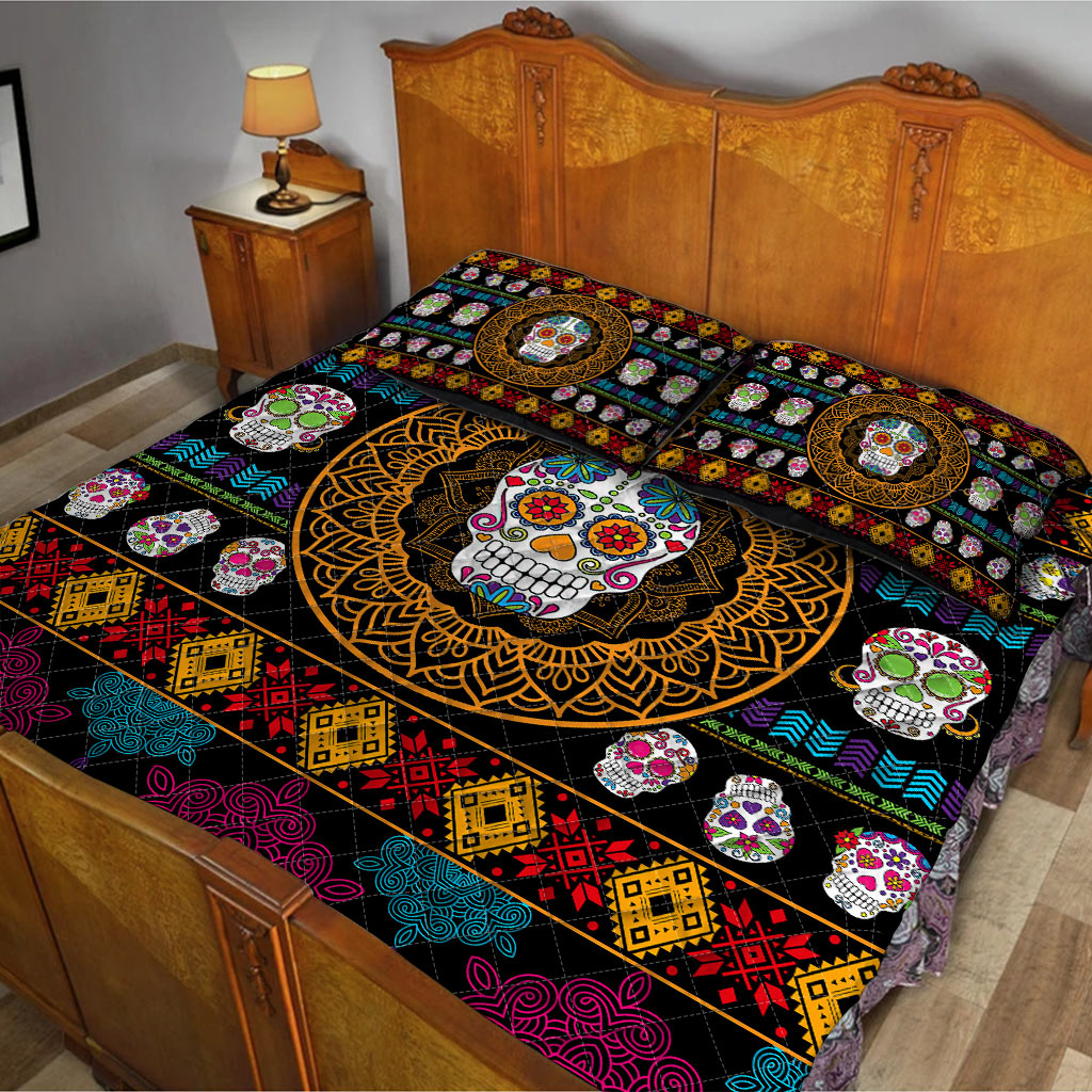 Sugar Skulls Skull Quilt Set 0622