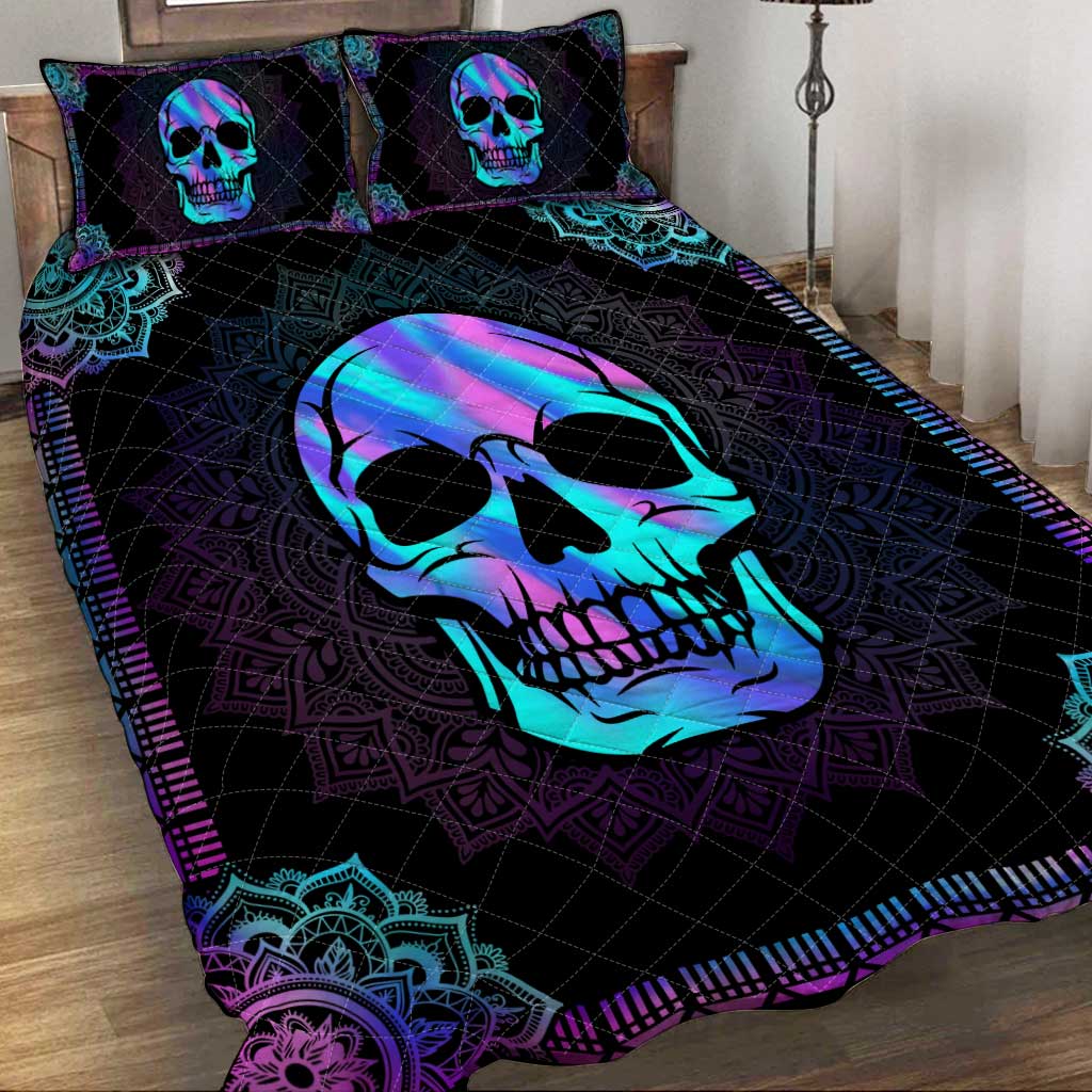 Hologram Skull Mandala Skull Quilt Set 0622