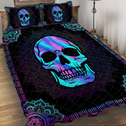 Hologram Skull Mandala Skull Quilt Set 0622