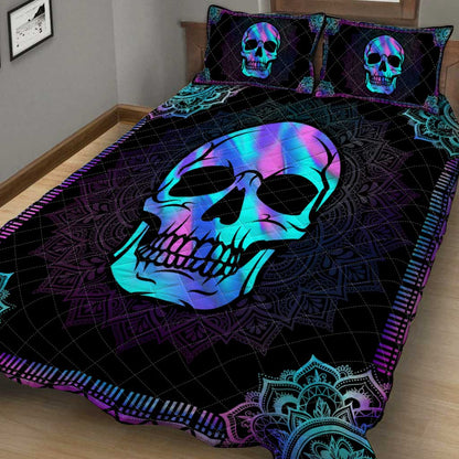 Hologram Skull Mandala Skull Quilt Set 0622