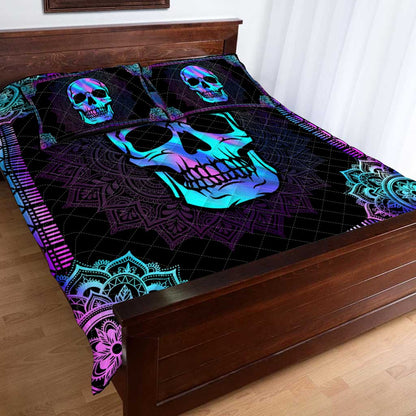 Hologram Skull Mandala Skull Quilt Set 0622